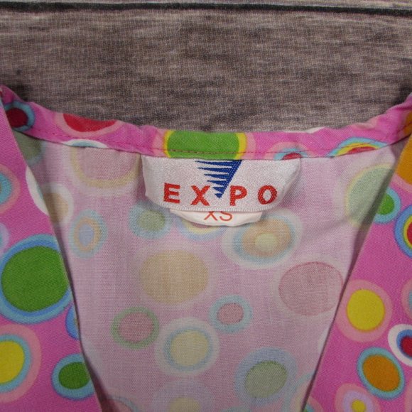 Expo Scrub Top Multi Color Circles XS - Picture 3 of 5